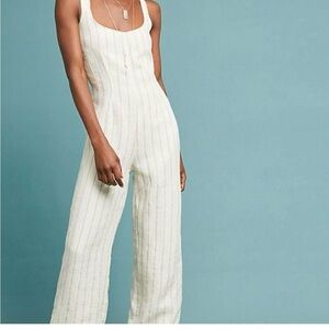 Chic White Striped Jumpsuit